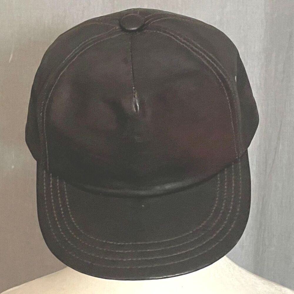 Kangol Vintage Brown Leather Strapback Dad Hat Cap Men’s Made in USA - Picture 2 of 9